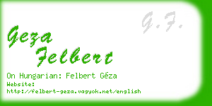 geza felbert business card